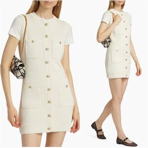 Reformation‎ Catalina Cotton Knit Minidress Ivory Cream Size Small